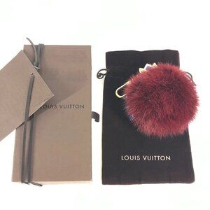 LOUIS VUITTON M65144 Totem Fur Charm Bag Charm Key Holder fur / Metal wine-red